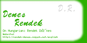 denes rendek business card